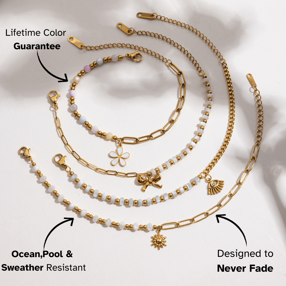Pearl Bow Beaded Bracelet - mifjewelry