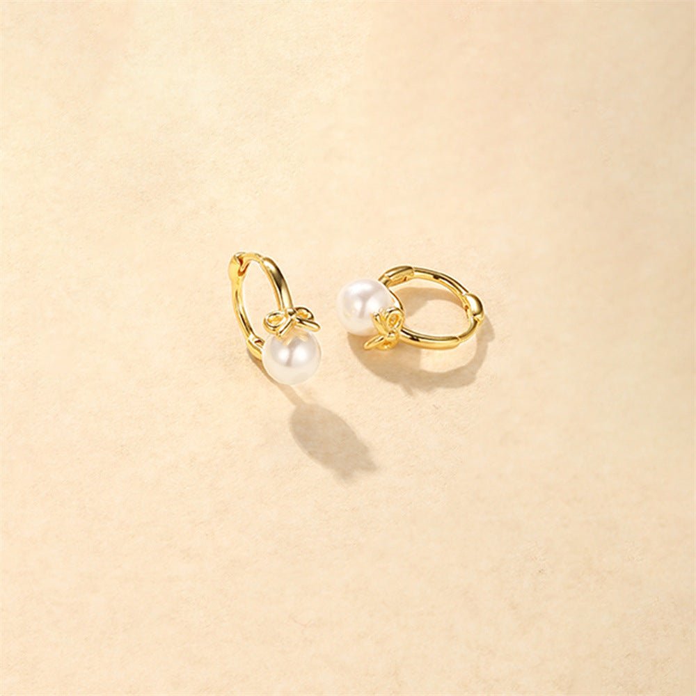 Pearl Bow Earrings - mifjewelry