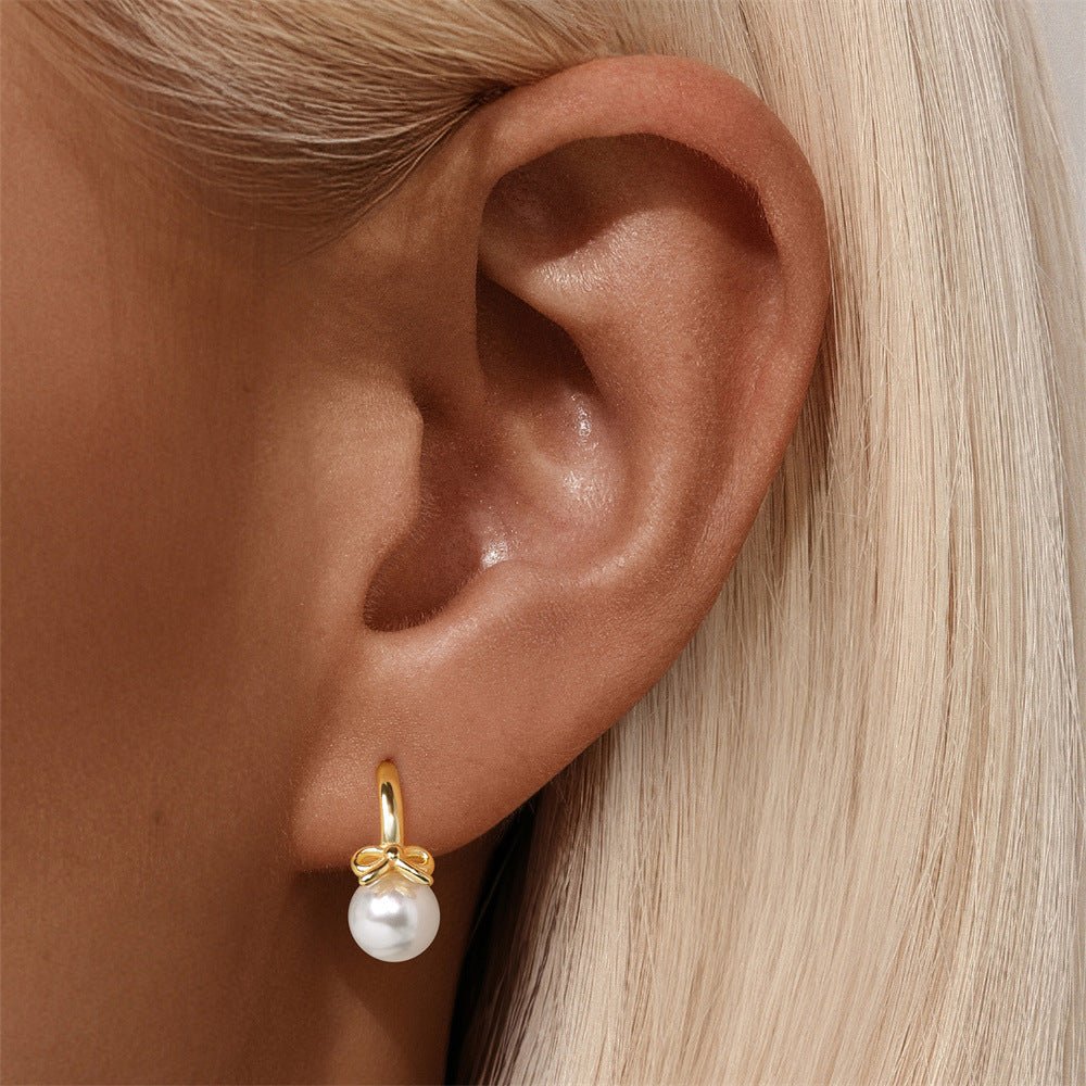 Pearl Bow Earrings - mifjewelry