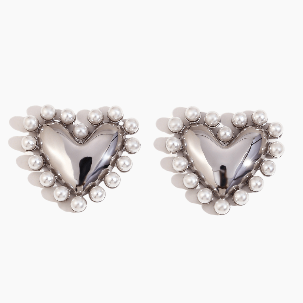 Pearl Embrace Heart Earrings - mifjewelry