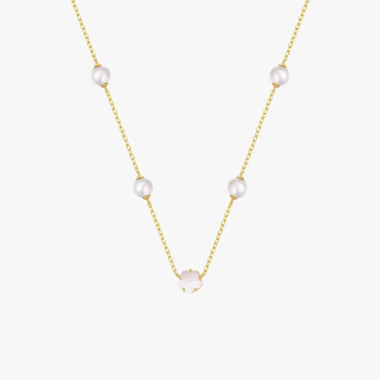 Pearl Five - Petal White Shell Necklace - mifjewelry