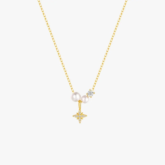 Pearl Star Pendant Necklace - mifjewelry