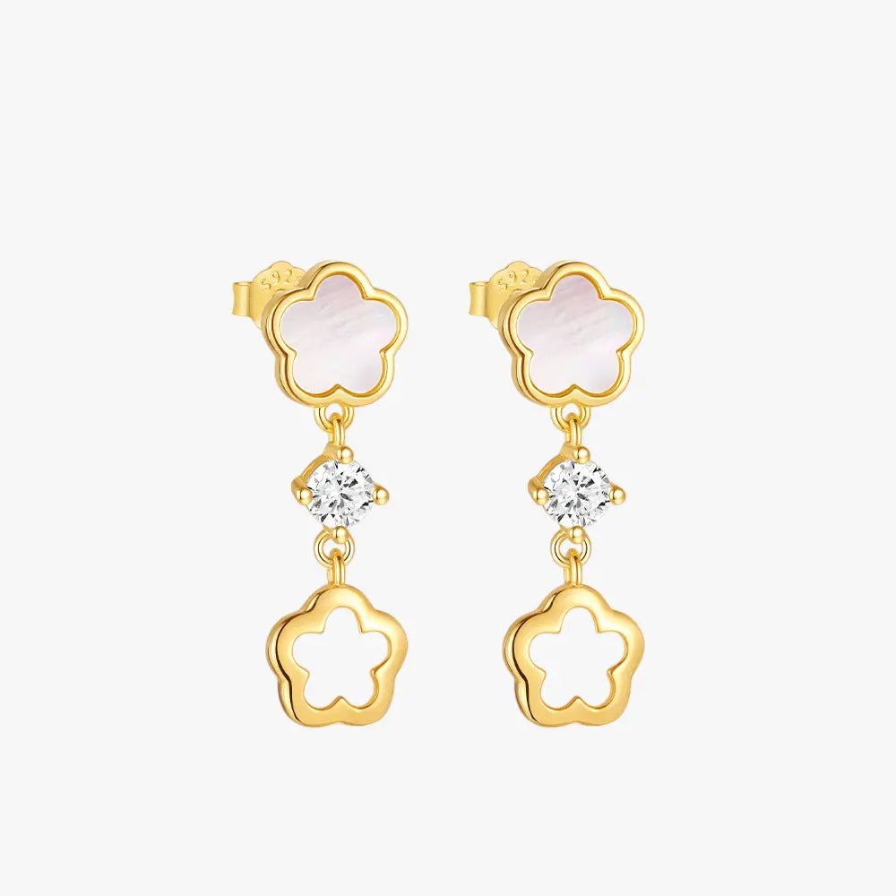 Petal White Shell Hollow Out Earrings - mifjewelry