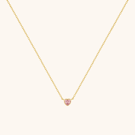 Pink Heart Pendant Necklace - mifjewelry