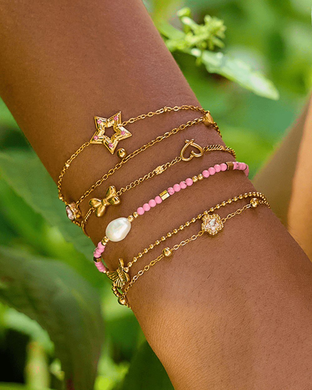 Pink Pearl Bead Bracelet - mifjewelry