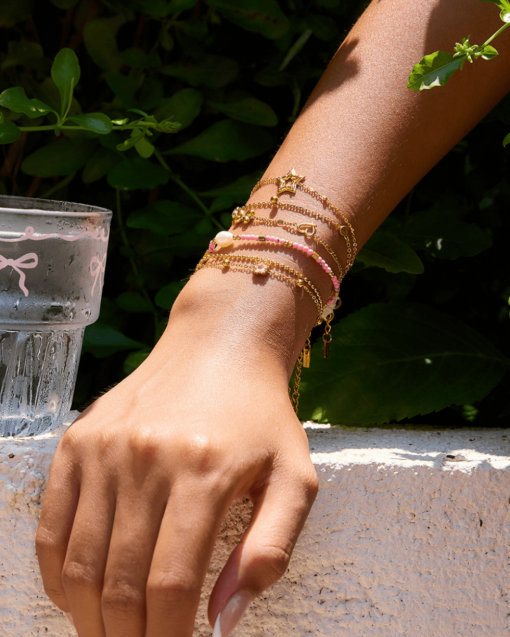 Pink Pearl Bead Bracelet - mifjewelry