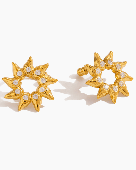 Radiant Sunburst Stud Earrings - mifjewelry