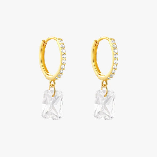 Rectangle Drop Hoop Earrings - mifjewelry