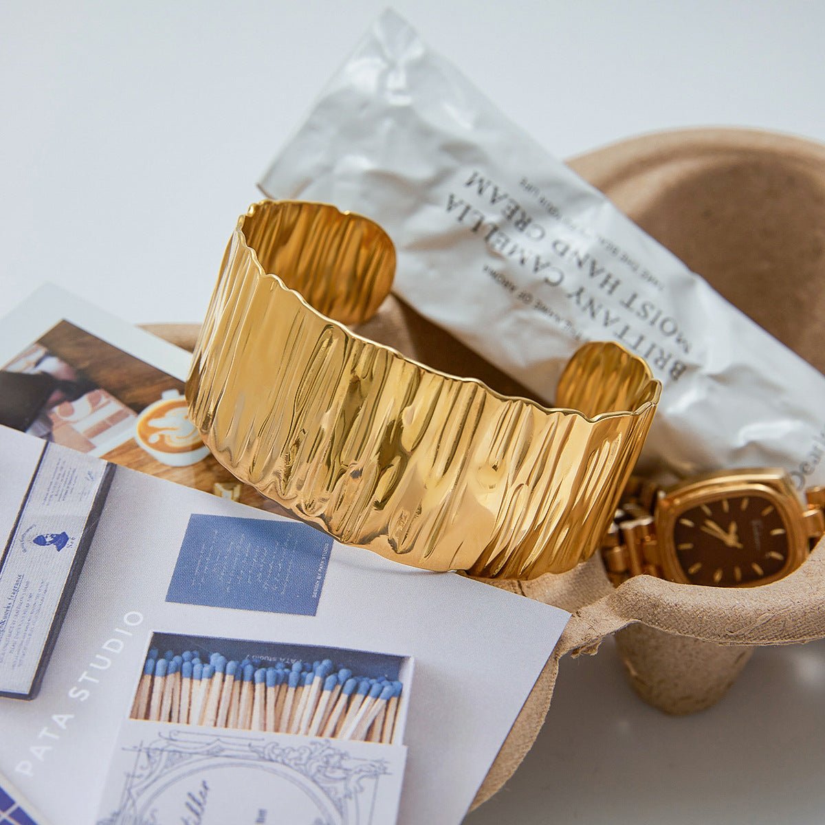 Ridge Gleam Cuff Bracelet - mifjewelry