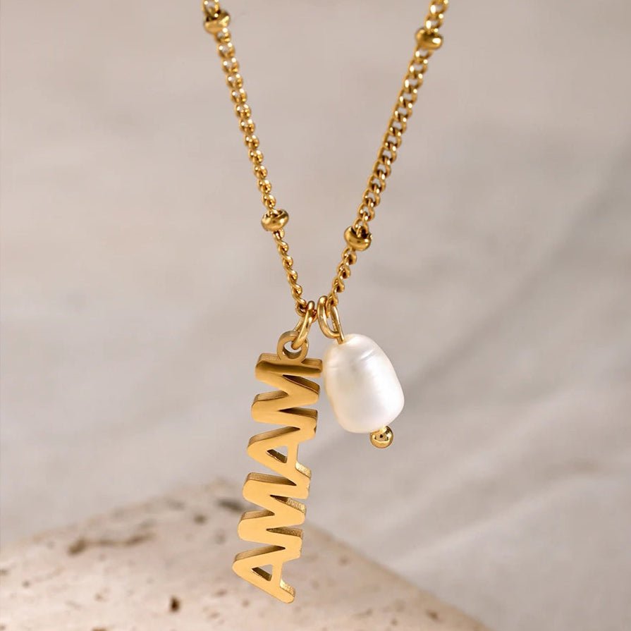 Ripple Pearl Drop Necklace - mifjewelry