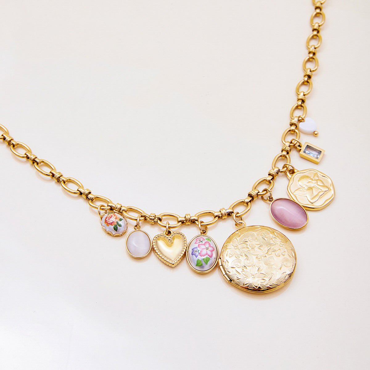Rosette Memory Medallion Necklace - mifjewelry
