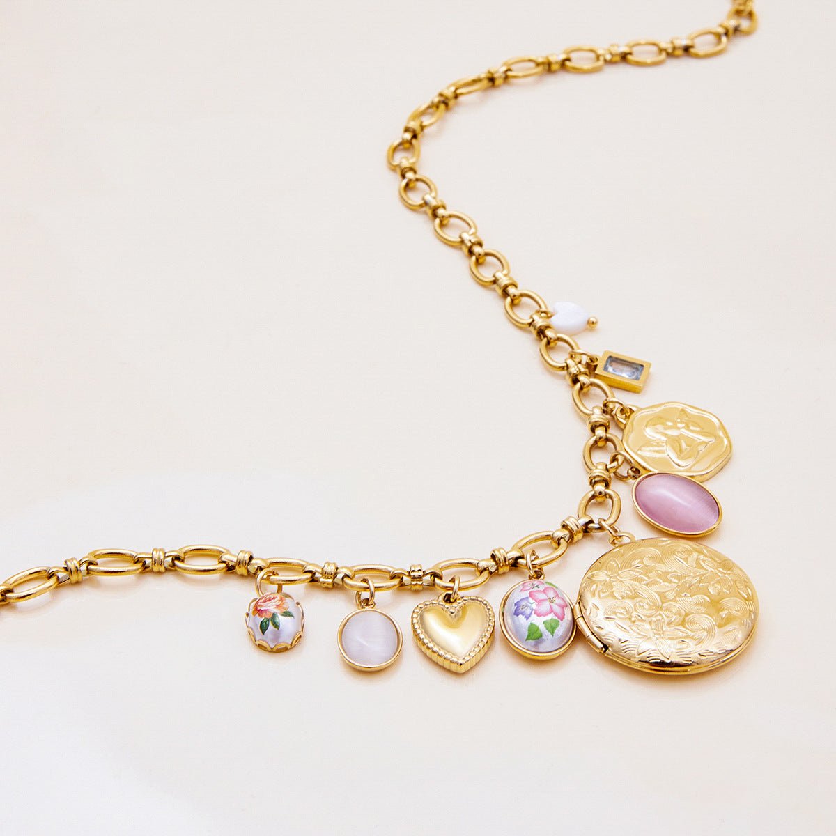 Rosette Memory Medallion Necklace - mifjewelry