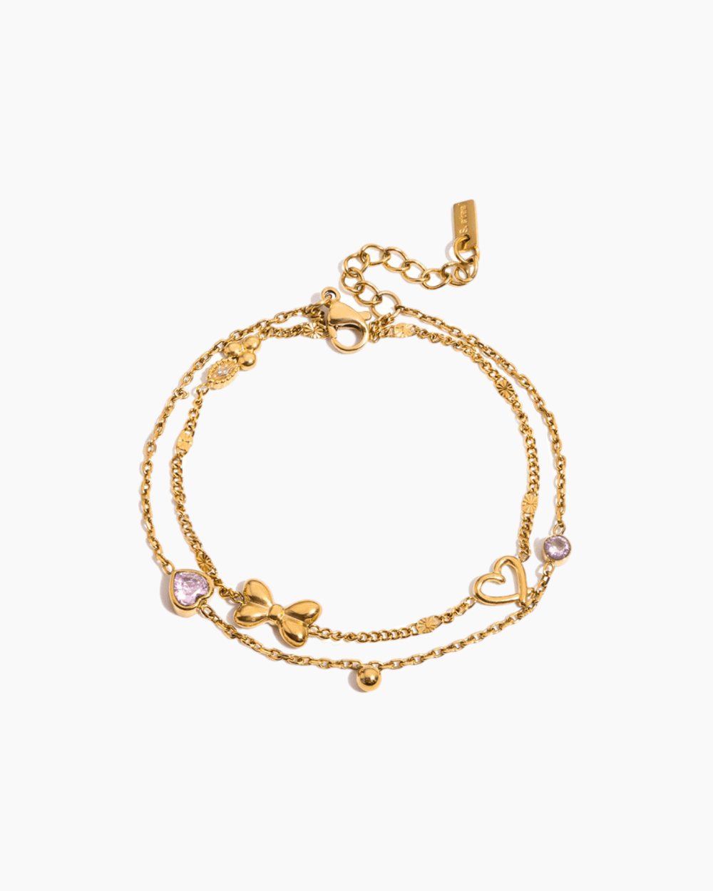 Rosy Heart Rope Chain Bracelet - mifjewelry