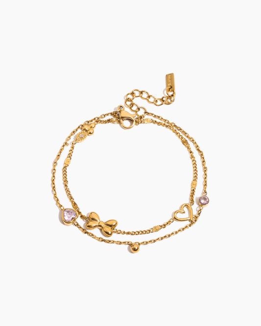 Rosy Heart Rope Chain Bracelet - mifjewelry