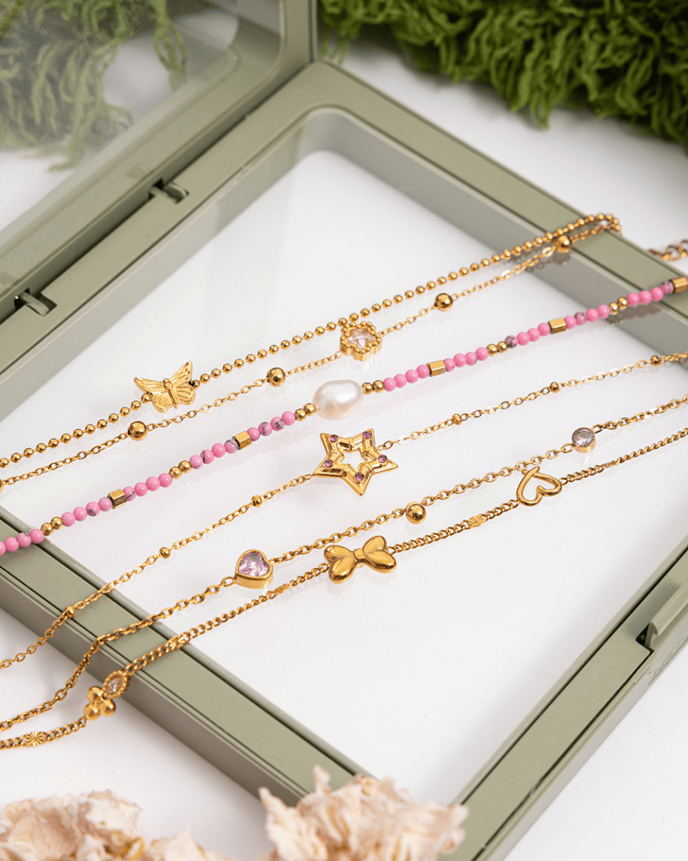 Rosy Heart Rope Chain Bracelet - mifjewelry