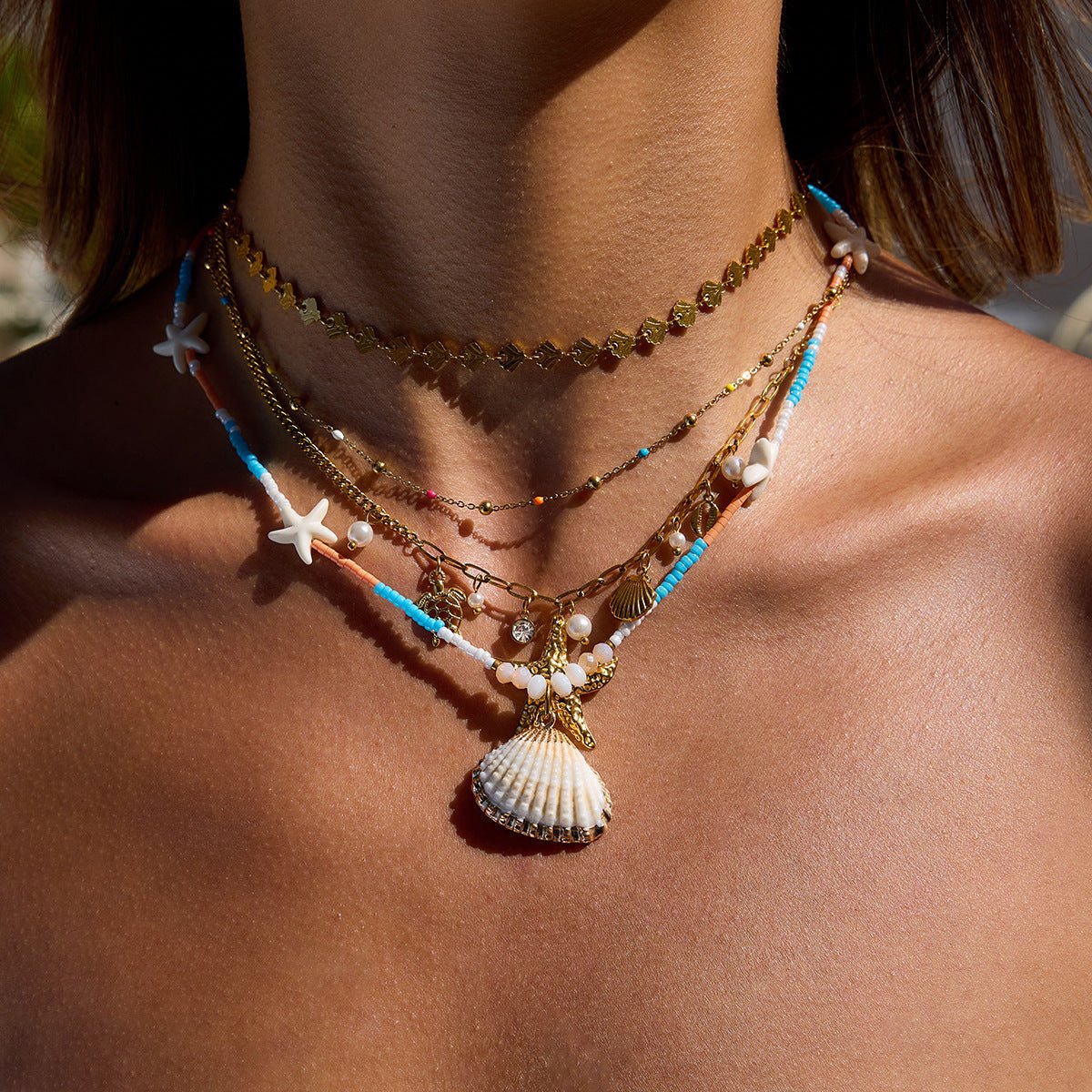 Seaside Shell Bead Necklace - mifjewelry
