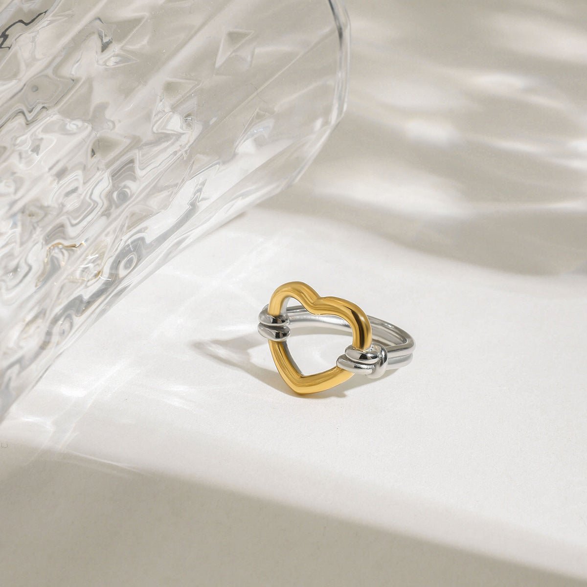 Serelva Duo - Tone Heart Ring - mifjewelry