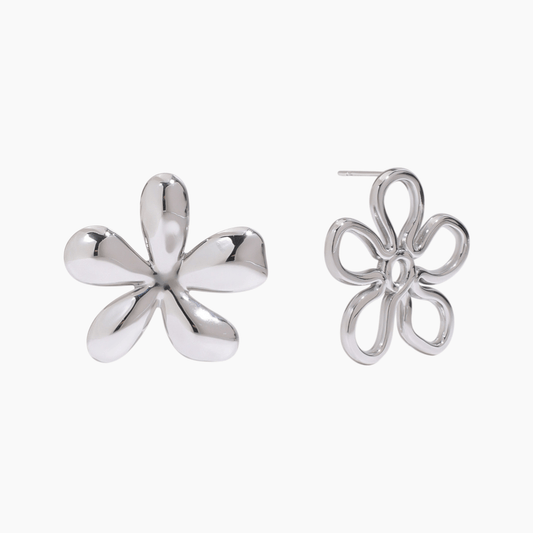 Silver Bloom Petal Studs - mifjewelry