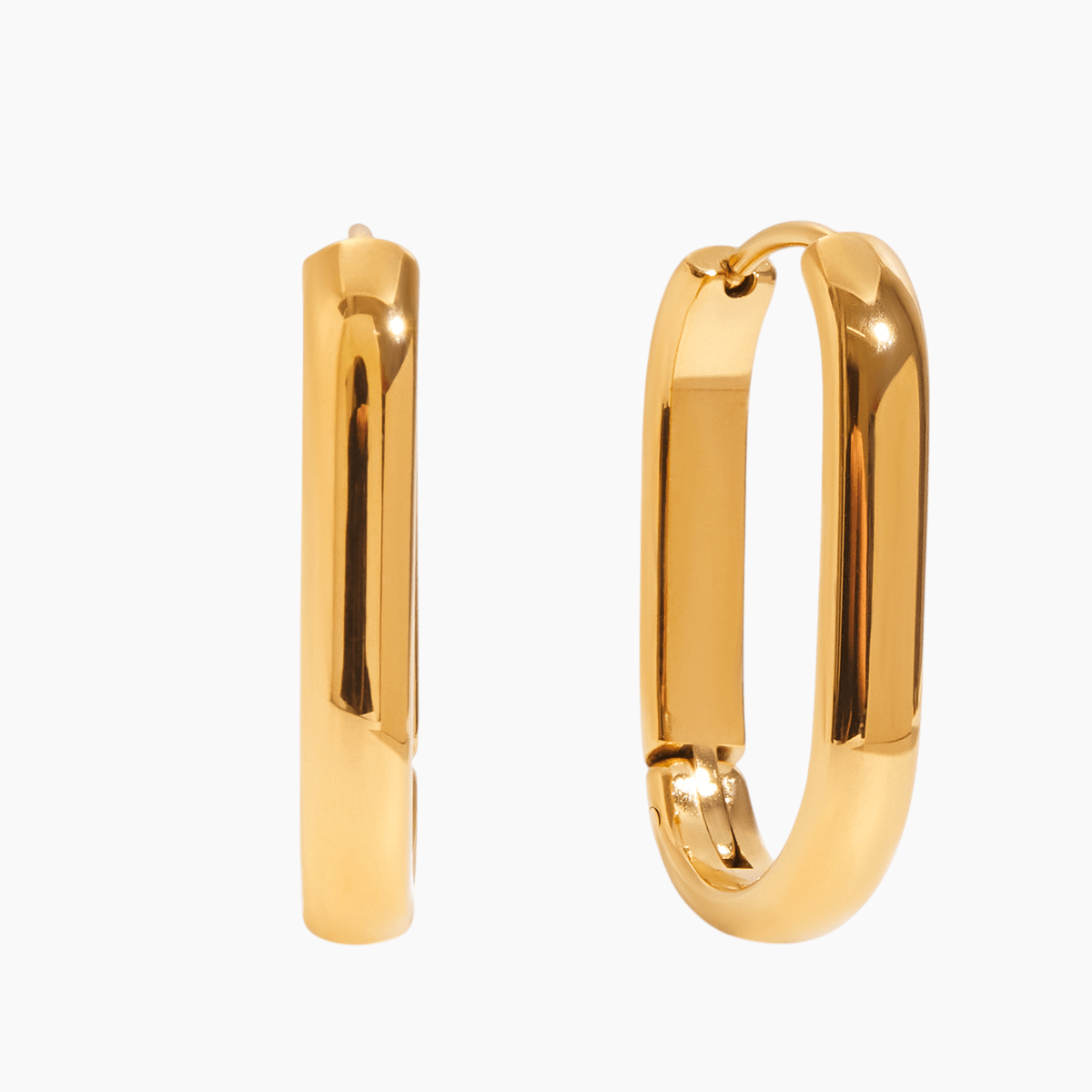 Sleek Oval Hoop Earrings - mifjewelry