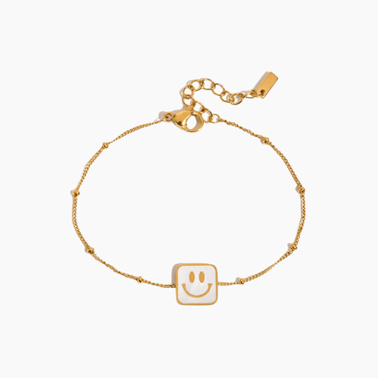 Smiley Square Charm Bracelet - mifjewelry