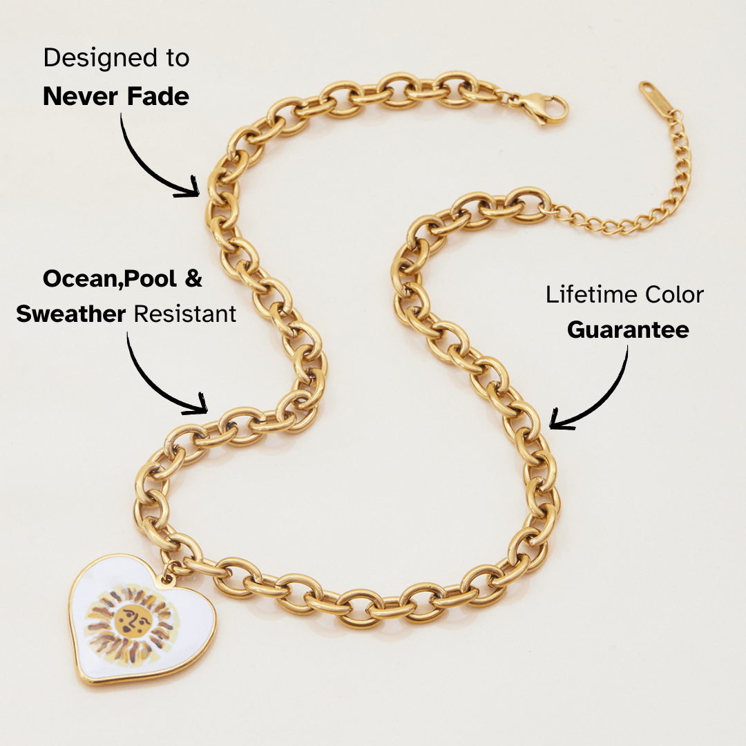 Solar Heart Chunky Necklace - mifjewelry