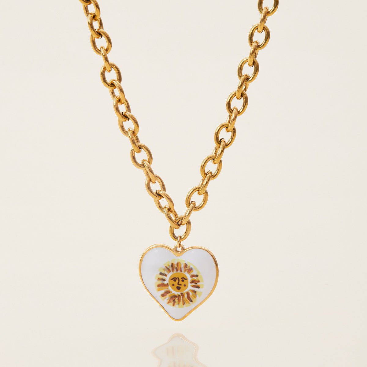 Solar Heart Chunky Necklace - mifjewelry
