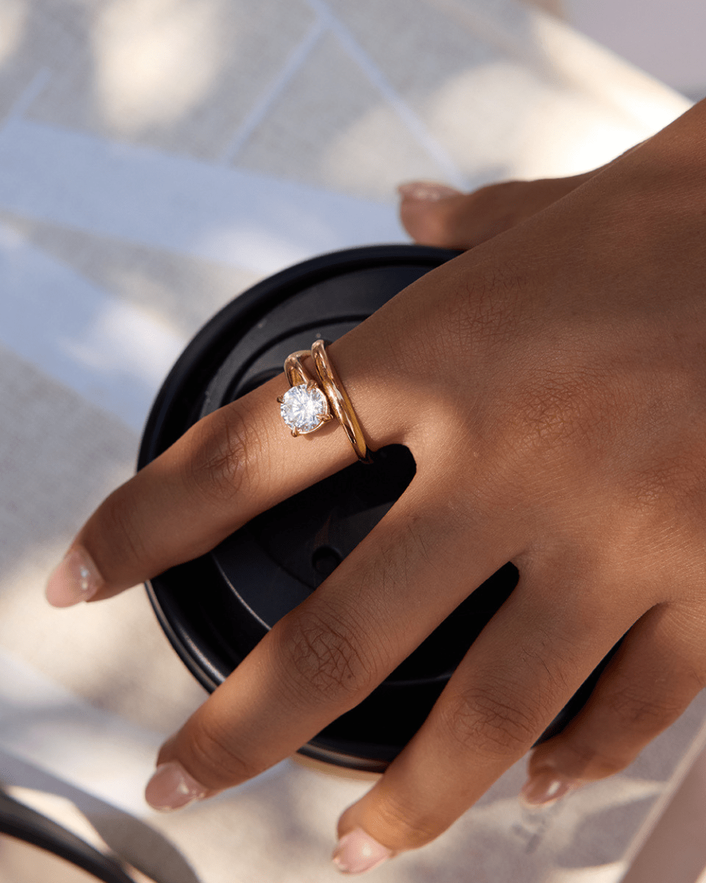 Solitaire Glow Open Ring - mifjewelry