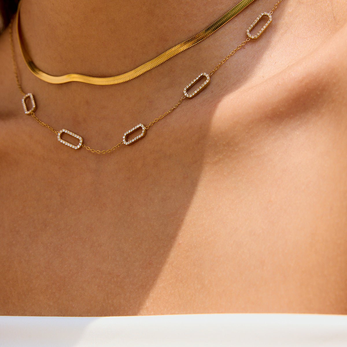 Sparkling Link Chain Necklace - mifjewelry