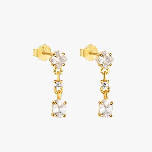 Sparkling Zircon Dangle Stud Earrings - mifjewelry