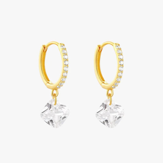 Square Drop Hoop Earrings - mifjewelry