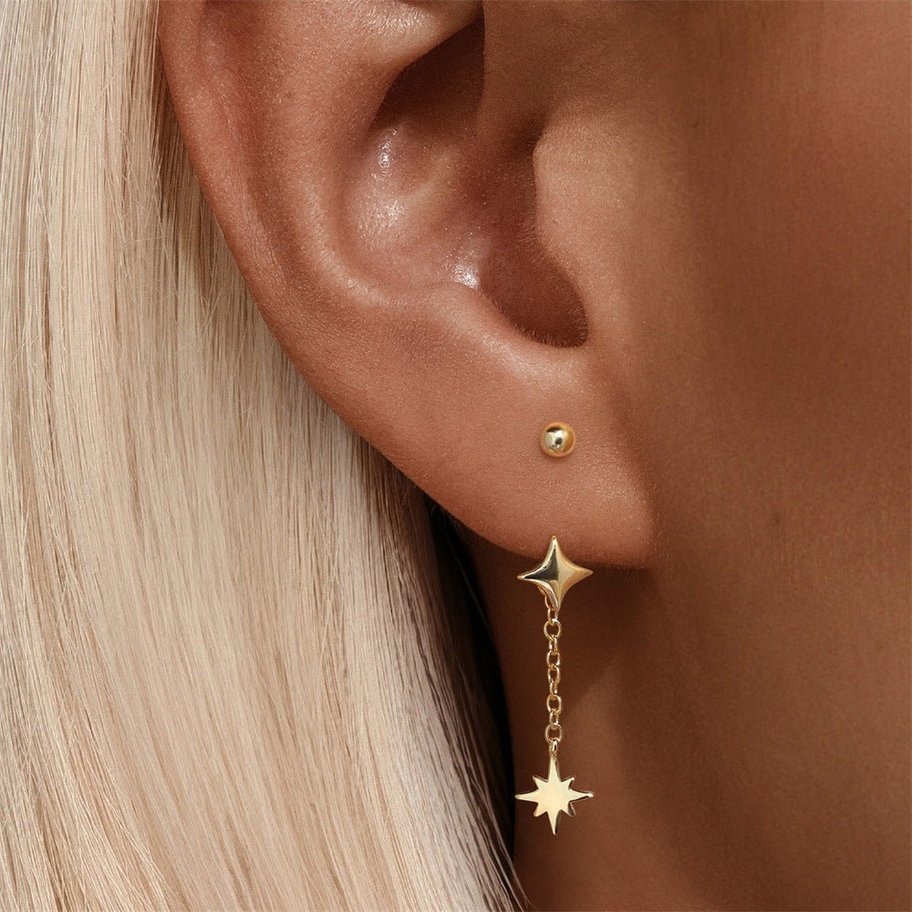 Star and Crescent Moon Drop Earrings - mifjewelry