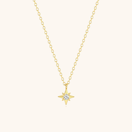 Star Pendant Necklace with Zirconia - mifjewelry
