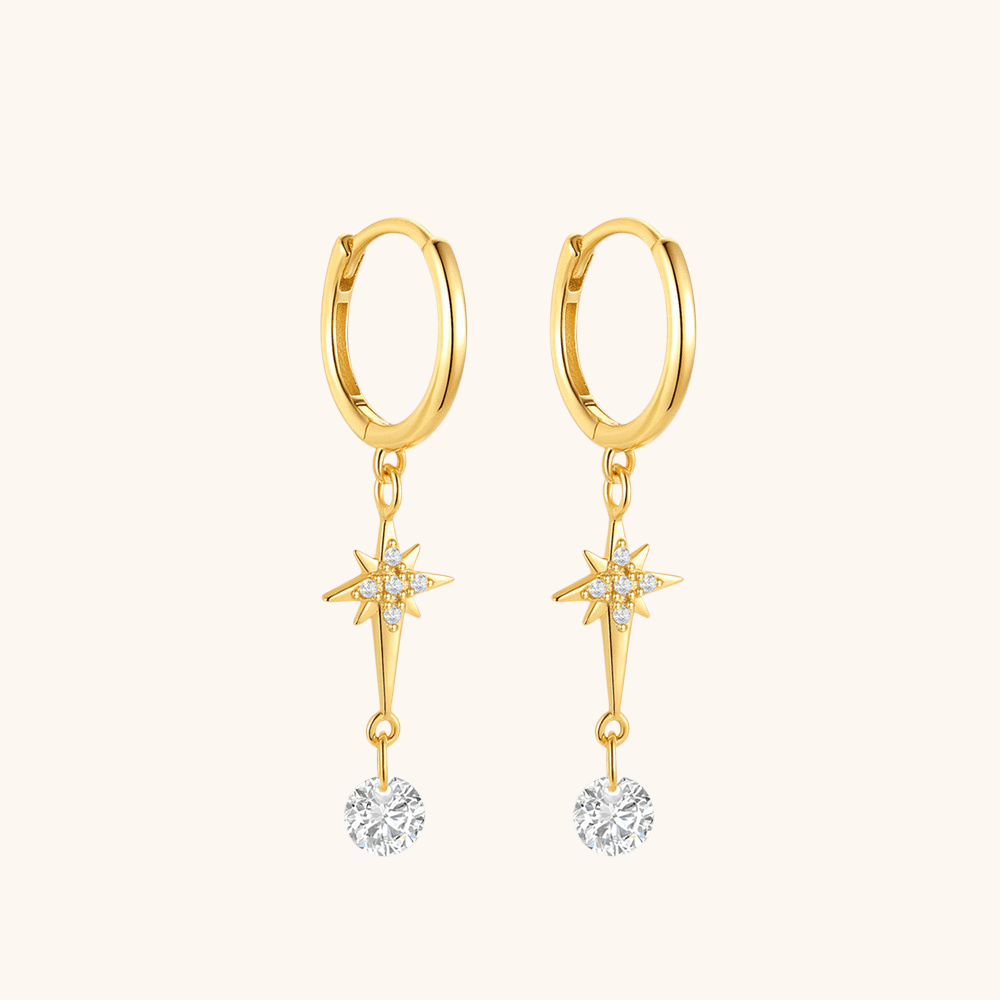 Starburst Drop Hoop Earrings - mifjewelry