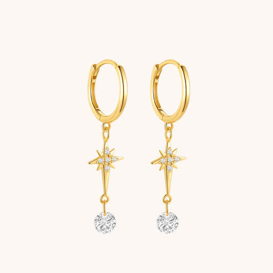 Starburst Drop Hoop Earrings - mifjewelry