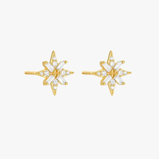 Starburst Zirconia Stud Earrings - mifjewelry
