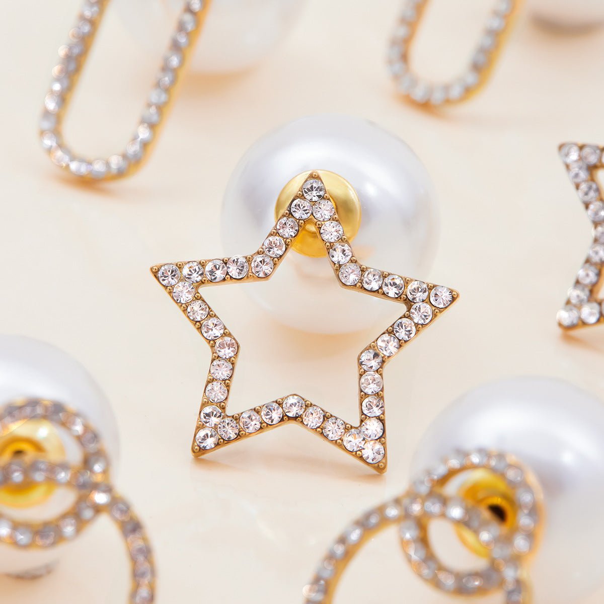 Starlit Pearl Stud Earrings - mifjewelry
