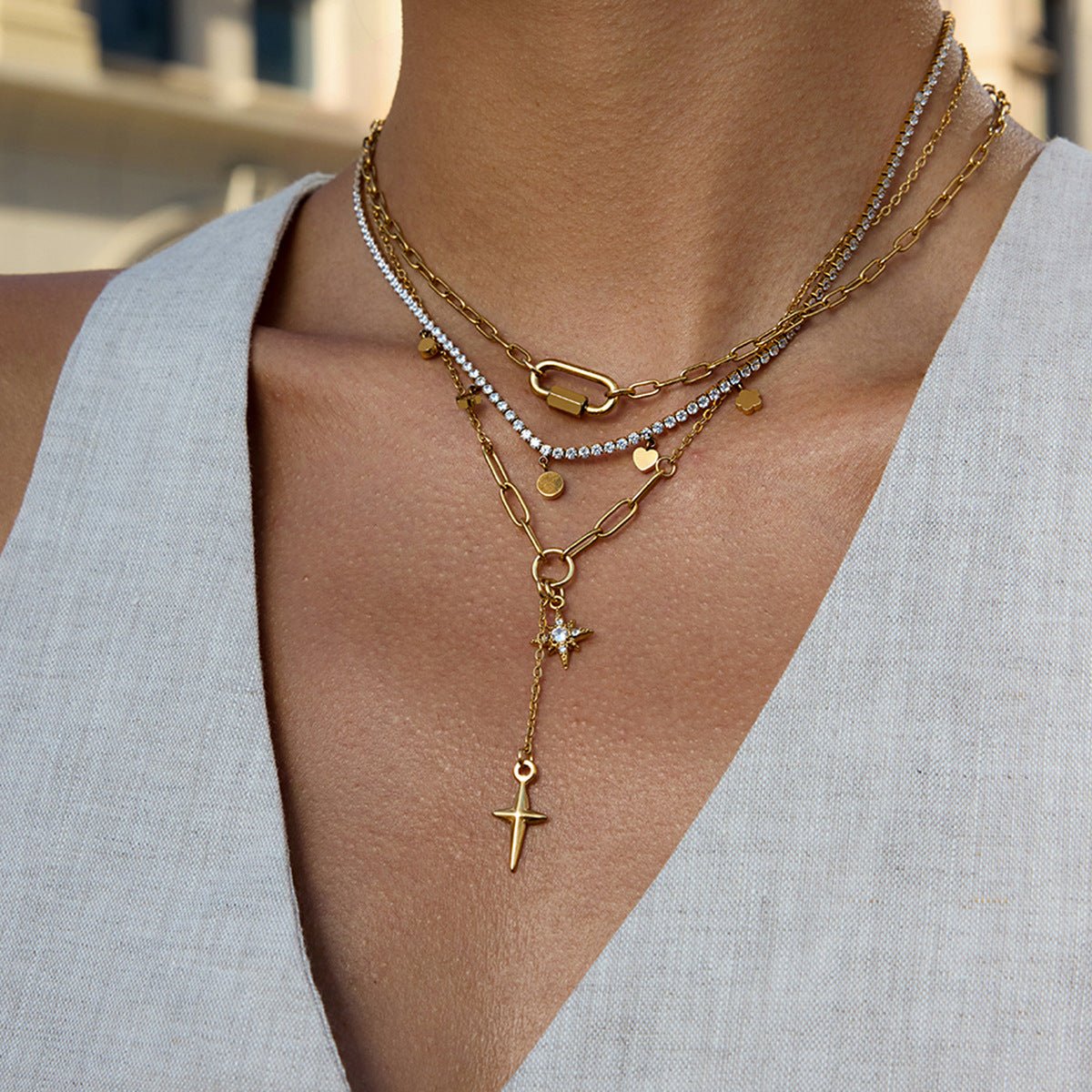 Stellar Drop Chain Necklace - mifjewelry