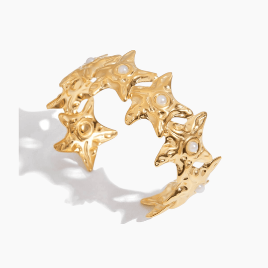 Stellar Pearl Burst Cuff - mifjewelry