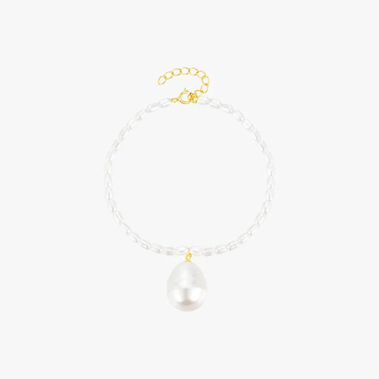 Sterling Silver Pearl Charm Bracelet - mifjewelry