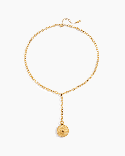 Sun Emblem Drop Necklace - mifjewelry