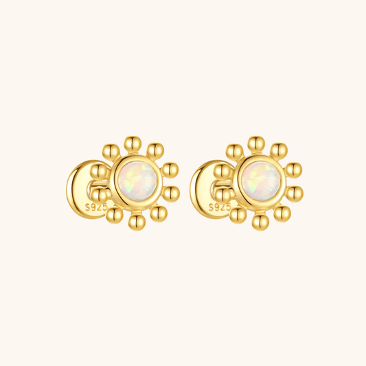 Sunburst Opal Labret Stud Earrings - mifjewelry