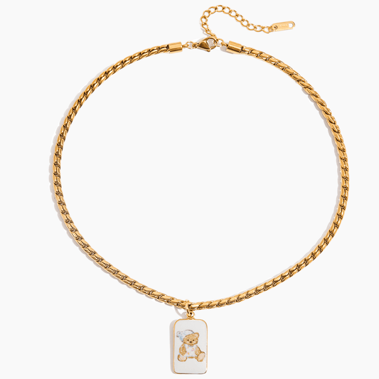 Teddy Tag Pendant Necklace - mifjewelry