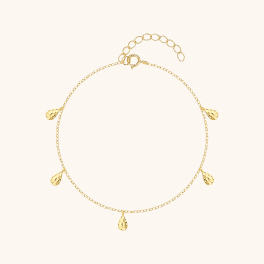 Textured Teardrop Charm Bracelet - mifjewelry