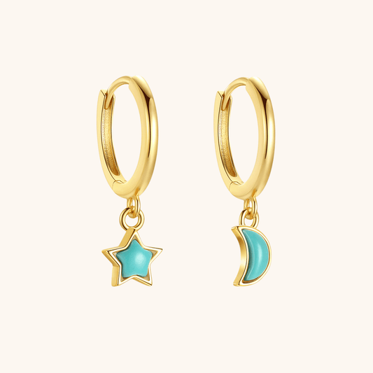 Turquoise Star & Moon Jewelry Set - mifjewelry