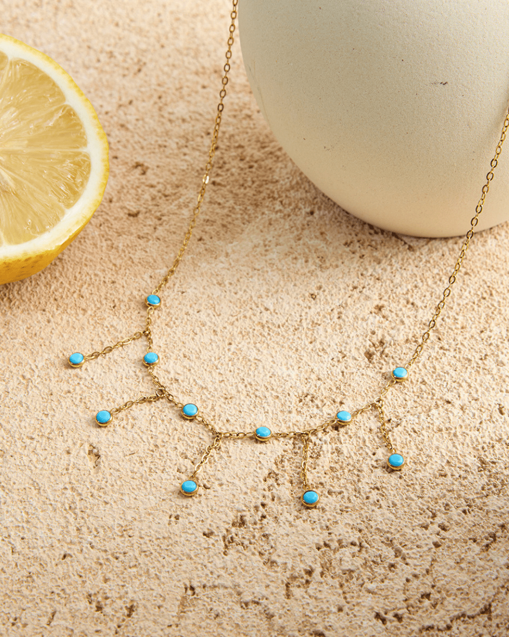 Turquoise Tassel Drop Necklace - mifjewelry