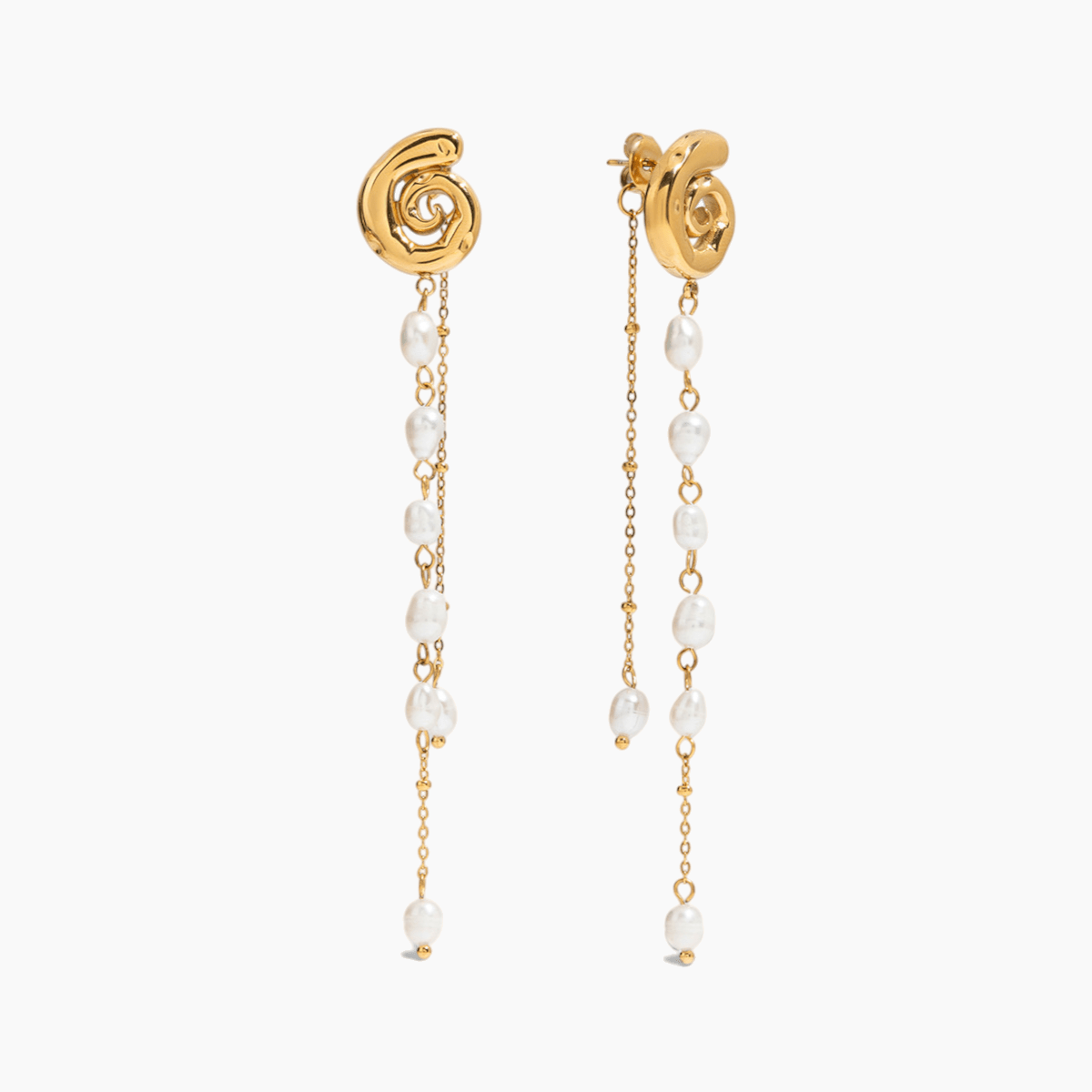 Twist Bloom Pearl Drop Earrings - mifjewelry