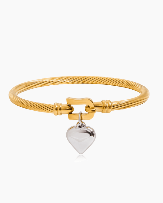 TwistLock Heart Cable Bangle - mifjewelry