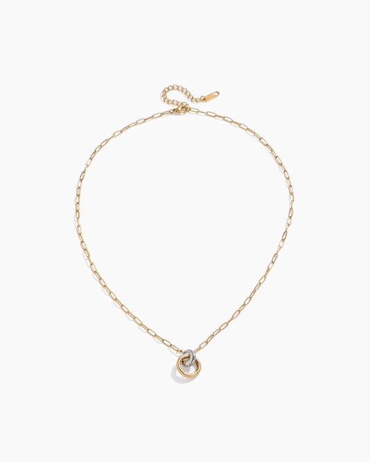 Two - Tone Knot Link Necklace - mifjewelry