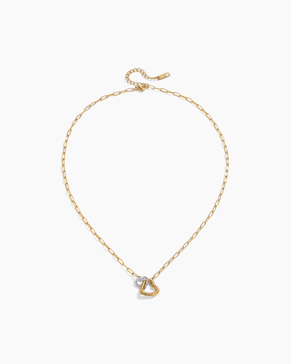 Two - Tone Open Heart Necklace - mifjewelry