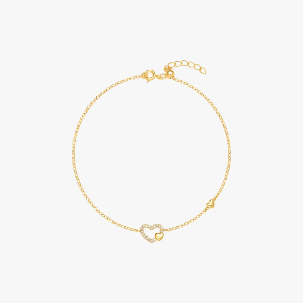 Hollow Heart Sterling Silver Bracelet